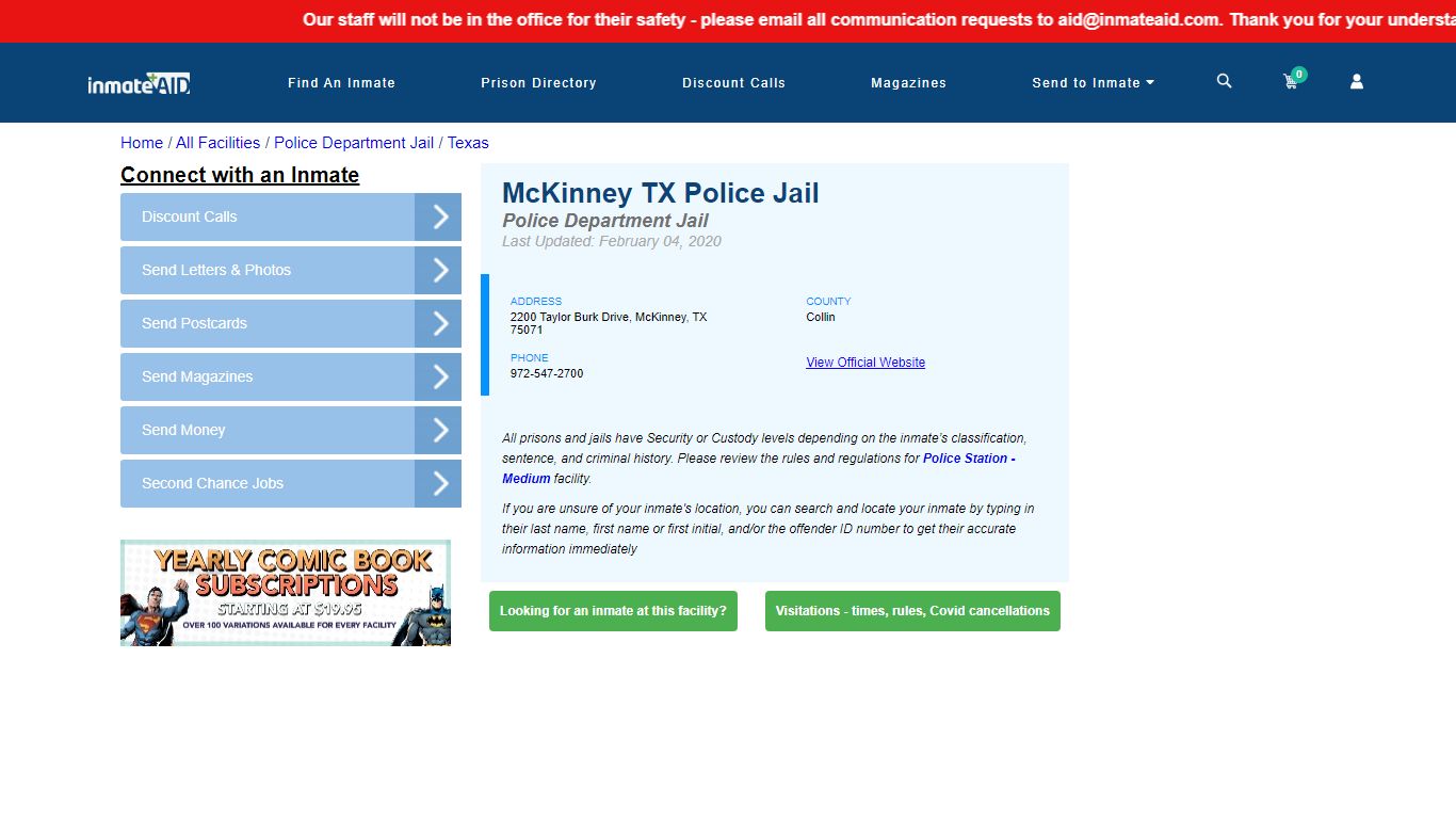 McKinney TX Police Jail & Inmate Search - McKinney, TX